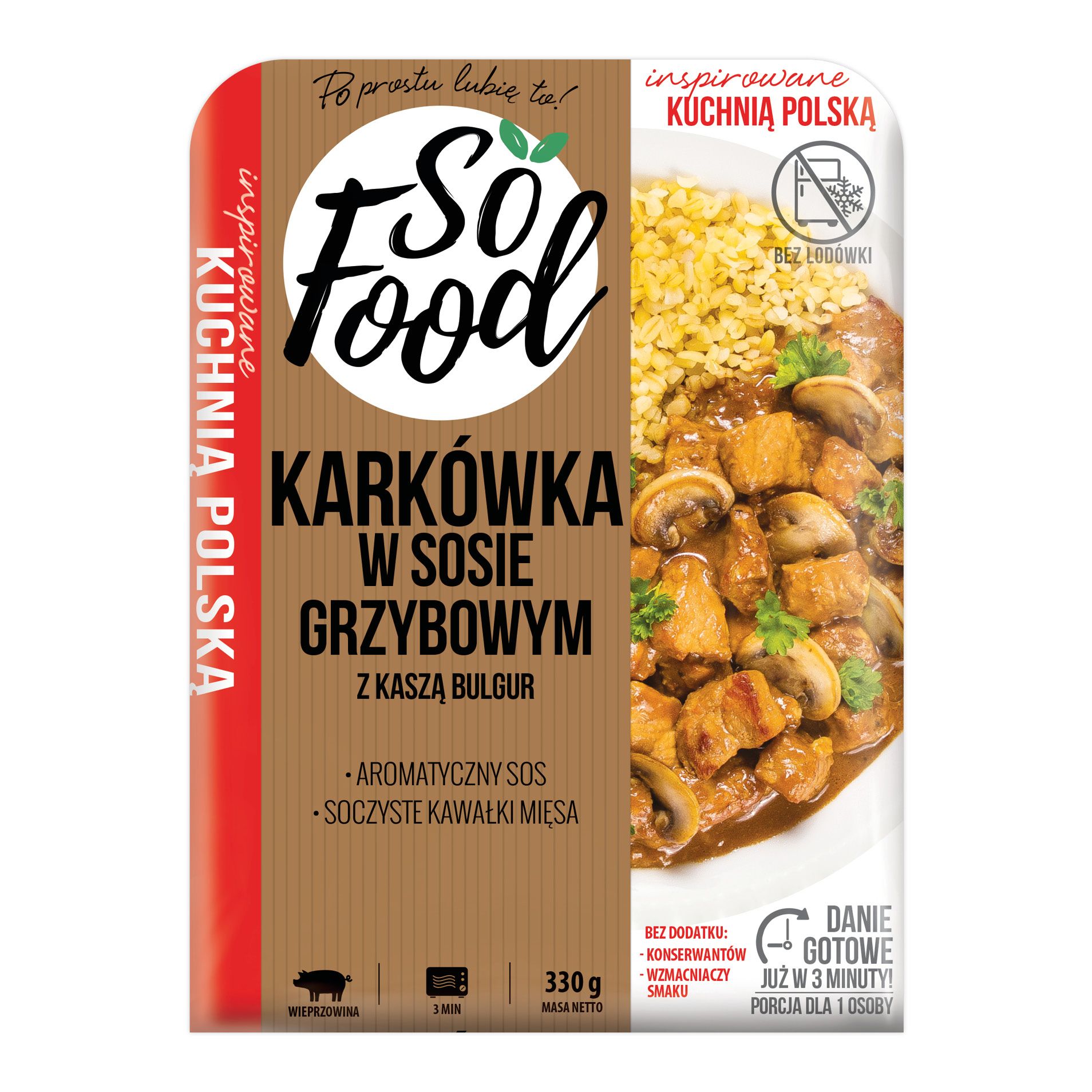 Danie karkówka w sosie grzyb. z kaszą So Food 330g widok 1