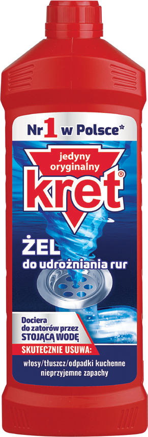 Żel do udrożniania rur Kret 1kg widok 1