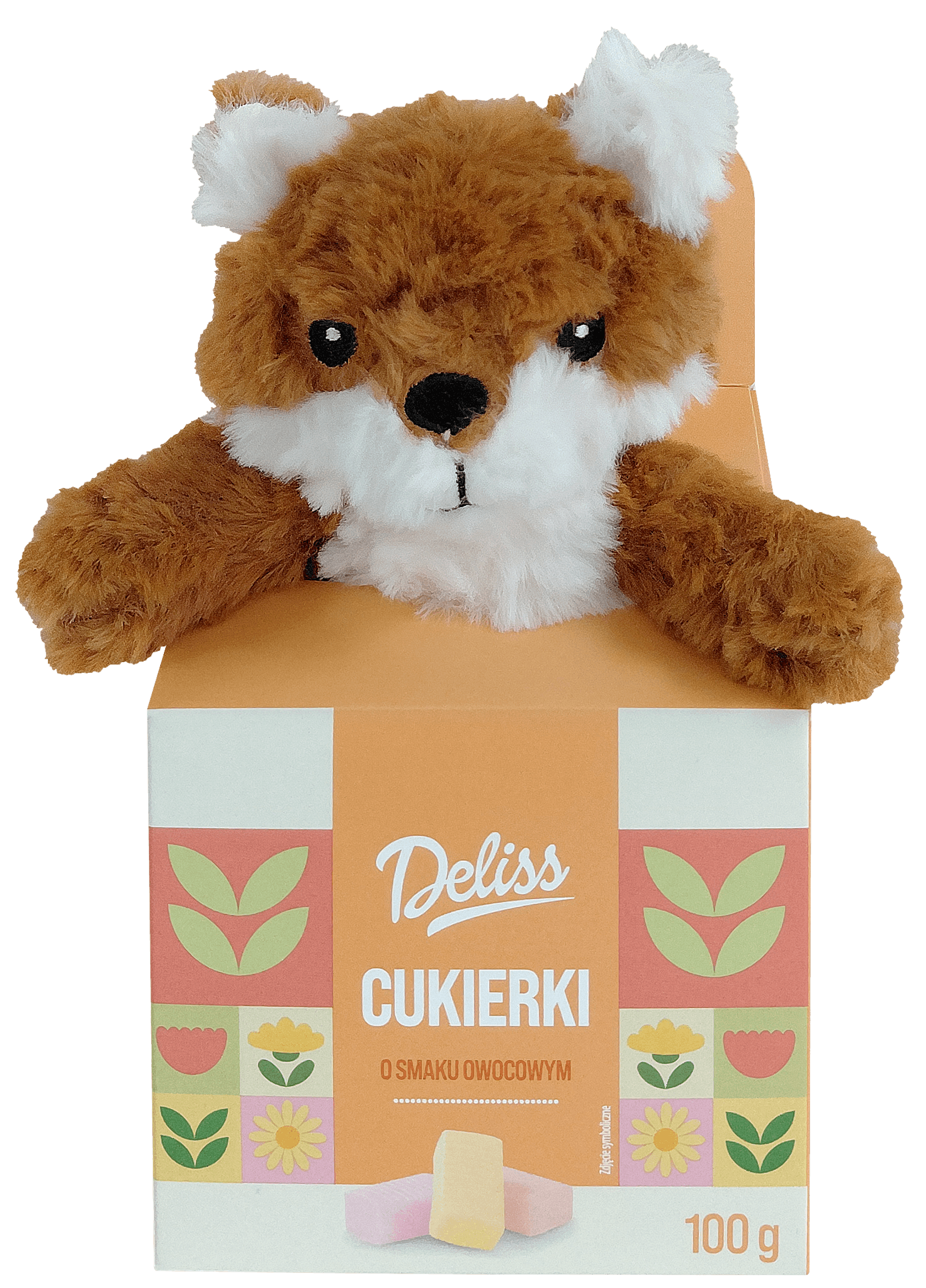 Cukierki owocowe z maskotką Deliss 100g widok 1