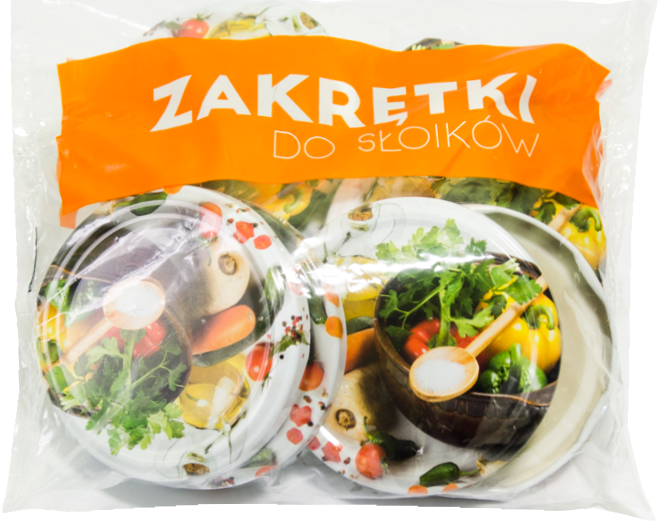Zakrętki do słoików fi 82 6-zaczepowe kolor. 10szt widok 1
