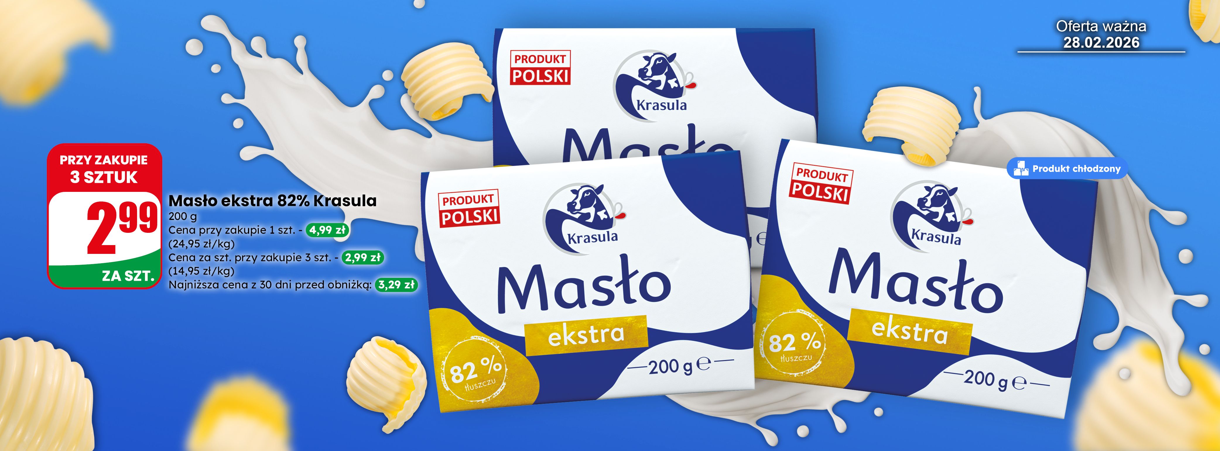 MASŁO EKSTRA KRASULA 82% TERAZ TANIEJ W DINO!