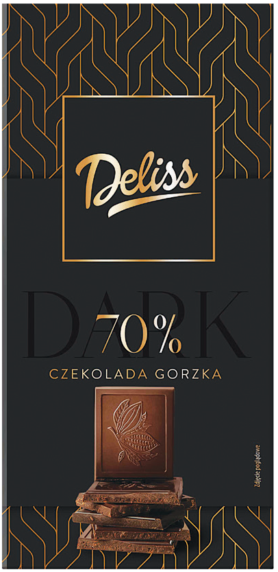 Czekolada gorzka 70% Deliss Exclusive 100g widok główny