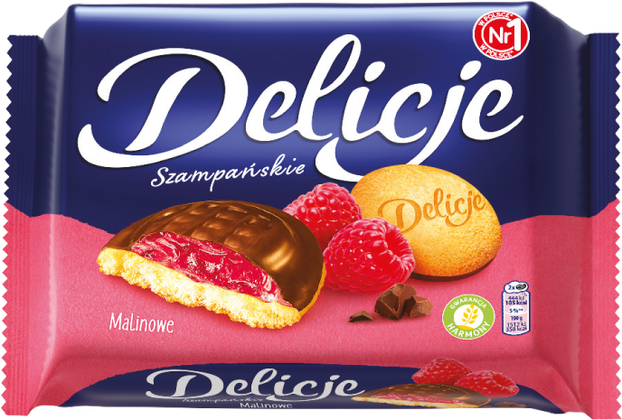 Biszkopty z galaretką malinową Delicje 294g widok główny 
