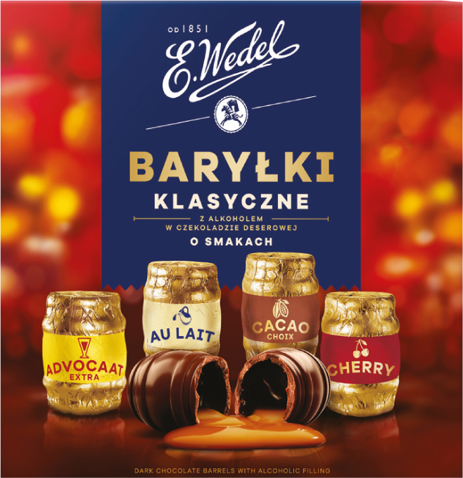 Bombonierka Baryłki classic Wedel 200g widok główny