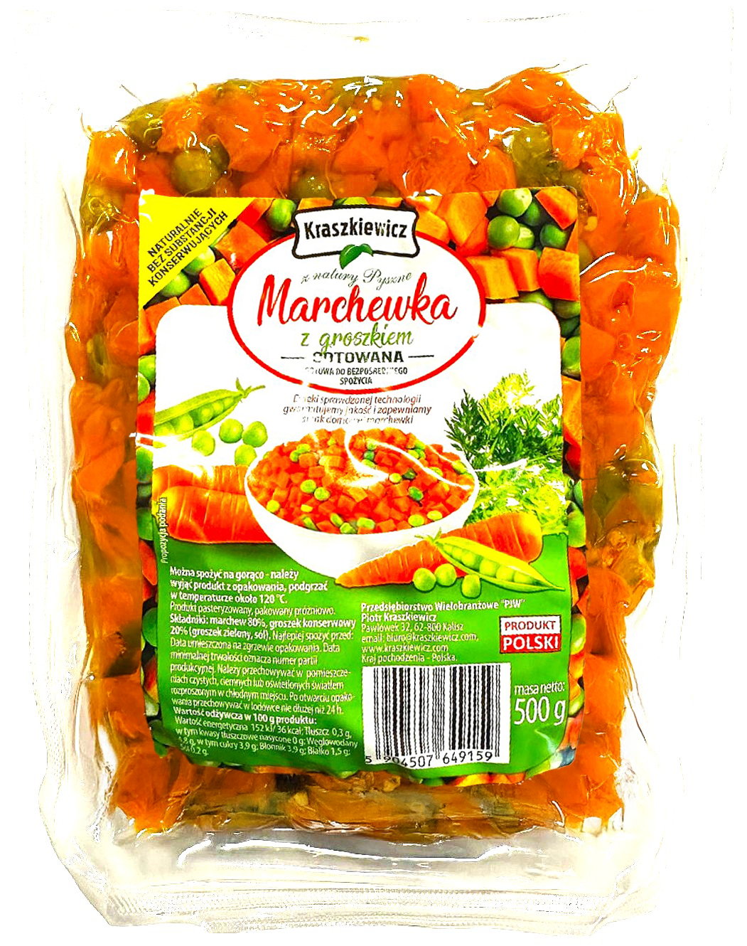 Marchew z groszkiem gotowana widok główny 