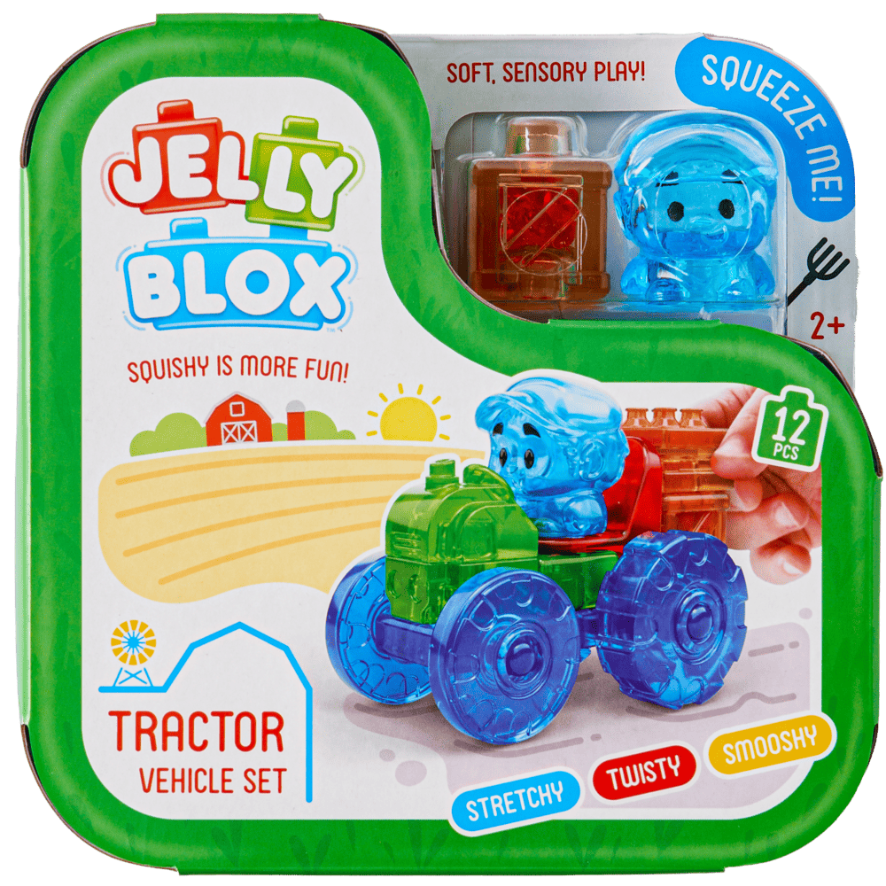 Zabawka traktor z klocków Jelly Blox widok główny 