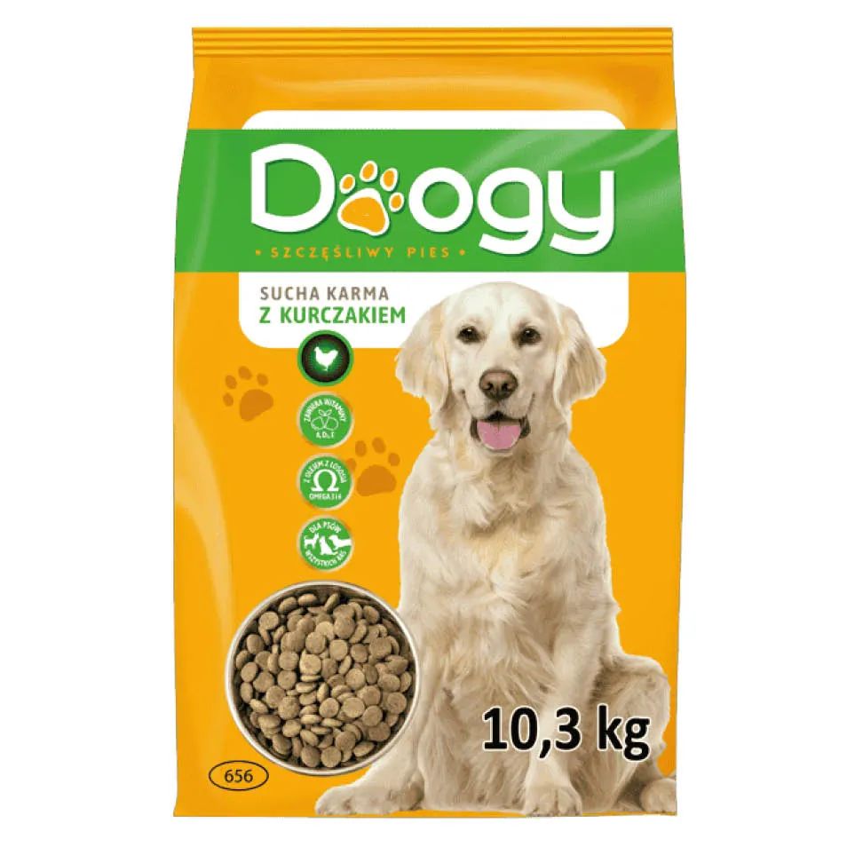 Karma dla psa sucha z drobiem Doogy 10,3kg widok 1