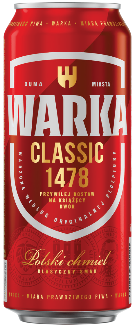 Piwo Warka jasne pełne 0,5l 5,2% puszka widok główny 