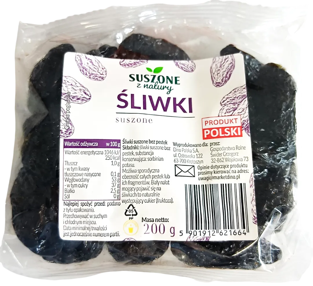 Śliwki suszone Suszone z natury 200g szt widok 1