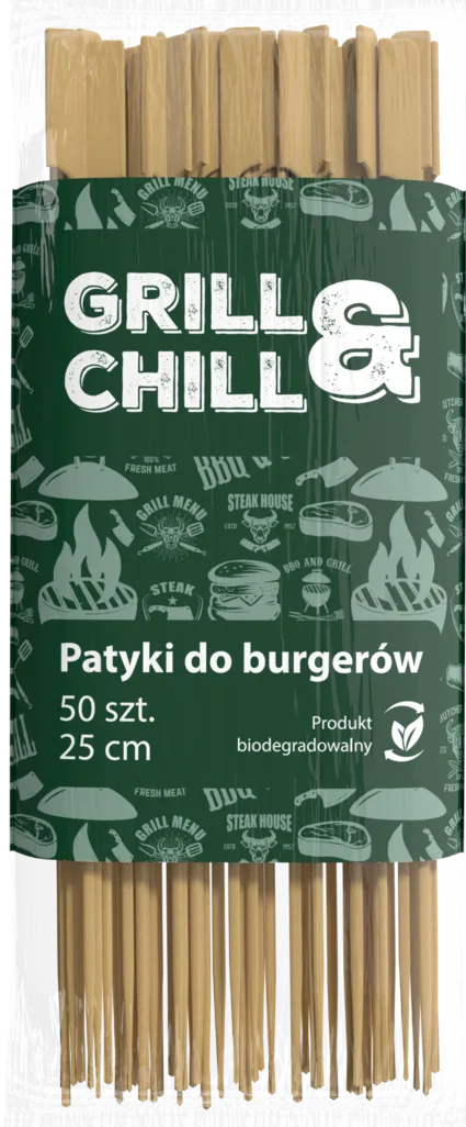 Patyki do burgerów Grill&Chill 25cm 50 szt. widok 1