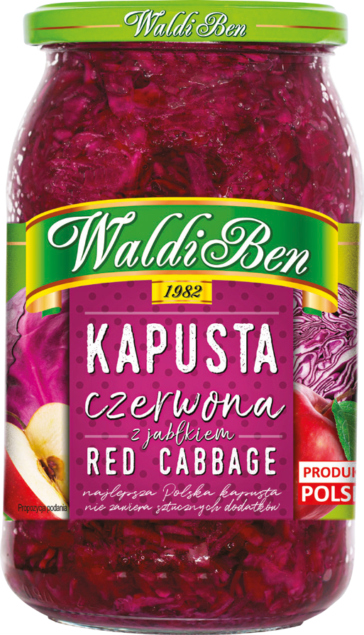 Kapusta czerwona z jabłkiem Waldiben 900/700g widok główny