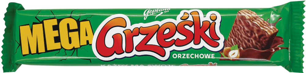Wafel Grześki Mega orzechowy 48g widok główny