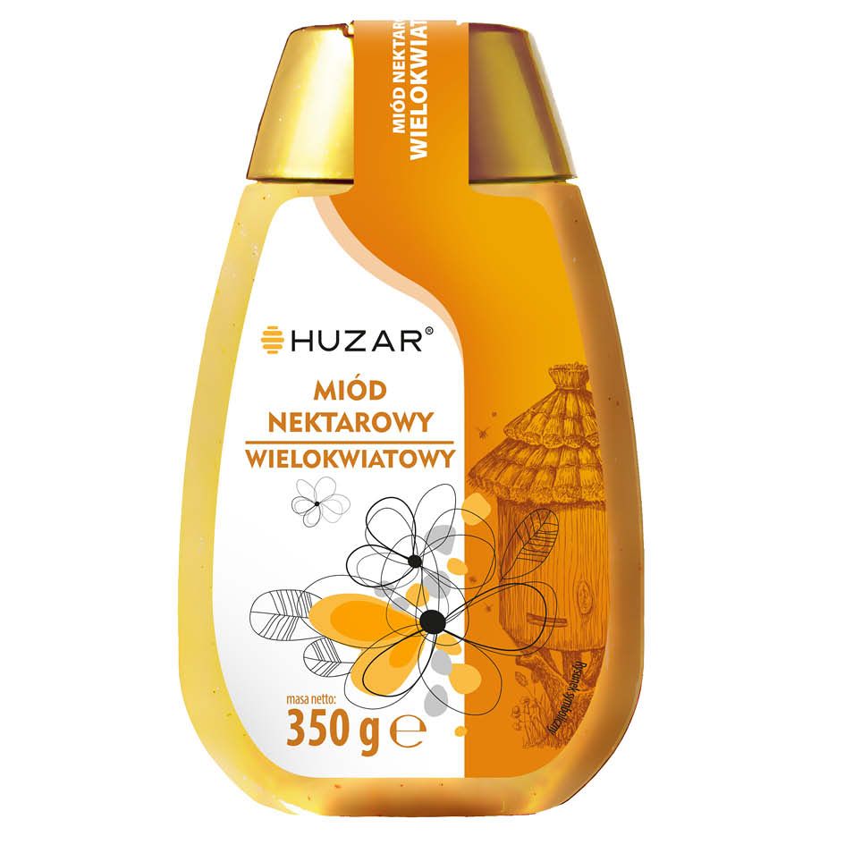 Miód wielokwiatowy z dozownikiem Huzar 350g widok 1