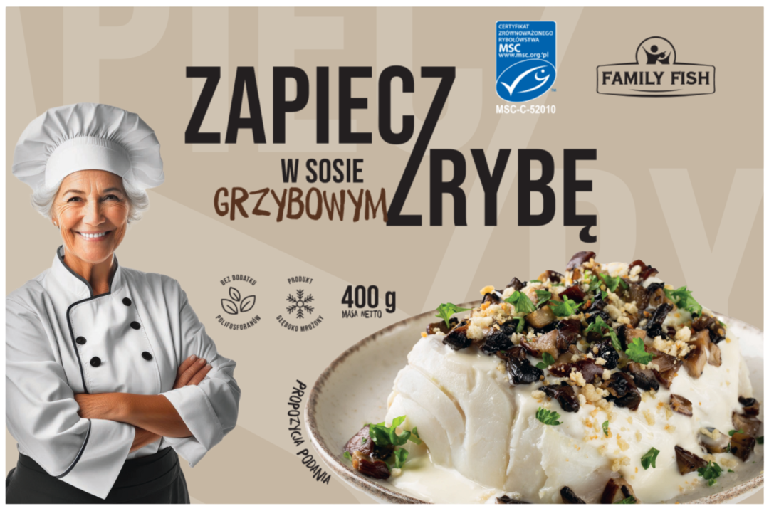 Zapieczrybę w sos grzyb/brok Family Fish 400g mix widok główny 
