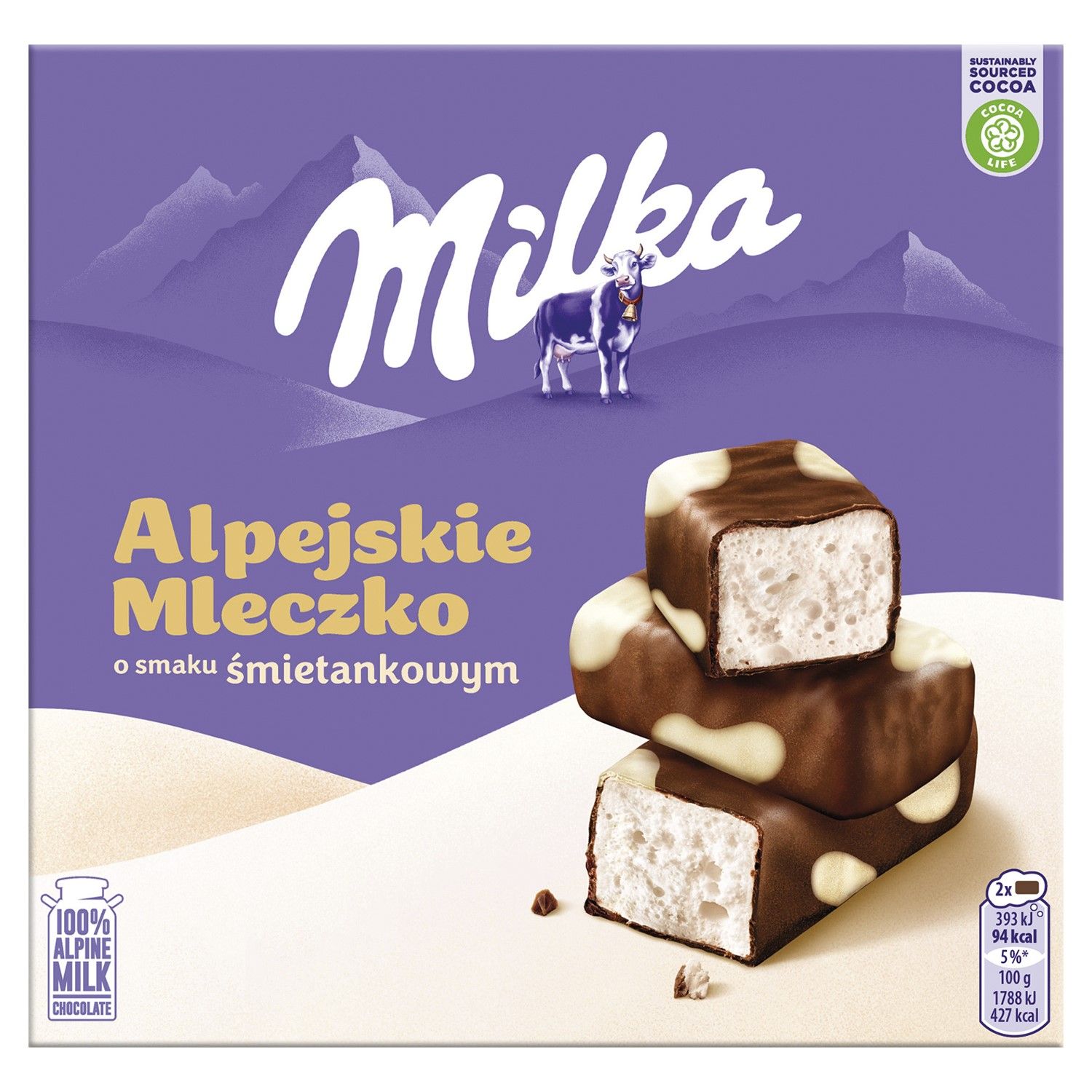 Bombonierka Alpejskie Mleczko happy cow 330g widok główny