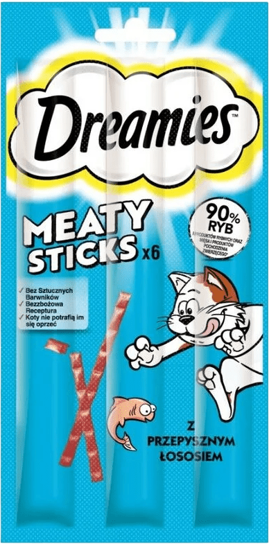 Przysmak dla kota łosoś Dreamies Sticks 6x5g widok 1