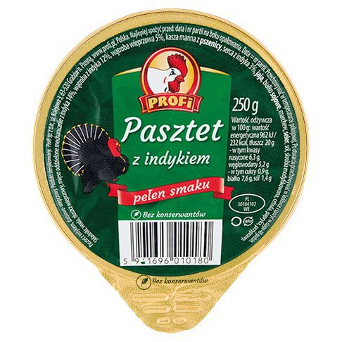 Pasztet z indykiem/pieczarkami Profi 250g mix widok 2