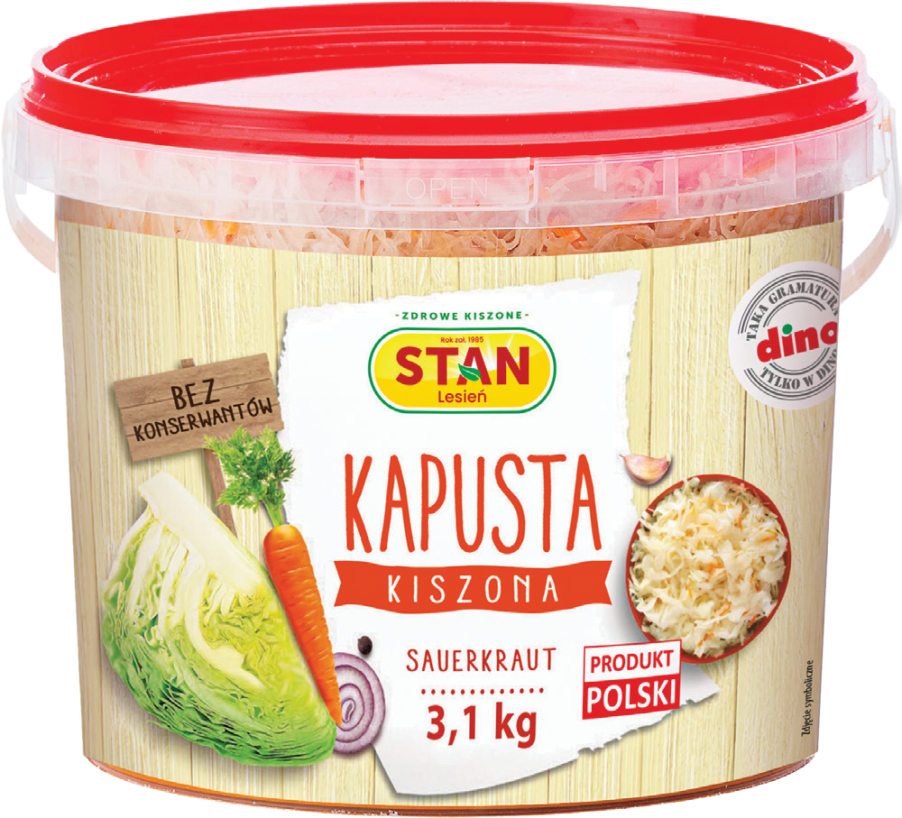 Kapusta kiszona 3,1/2,6kg widok główny 