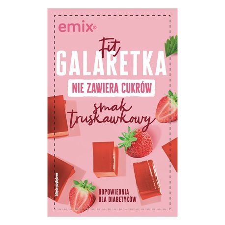 Galaretka truskawkowa bez cukru Emix 25g widok 1