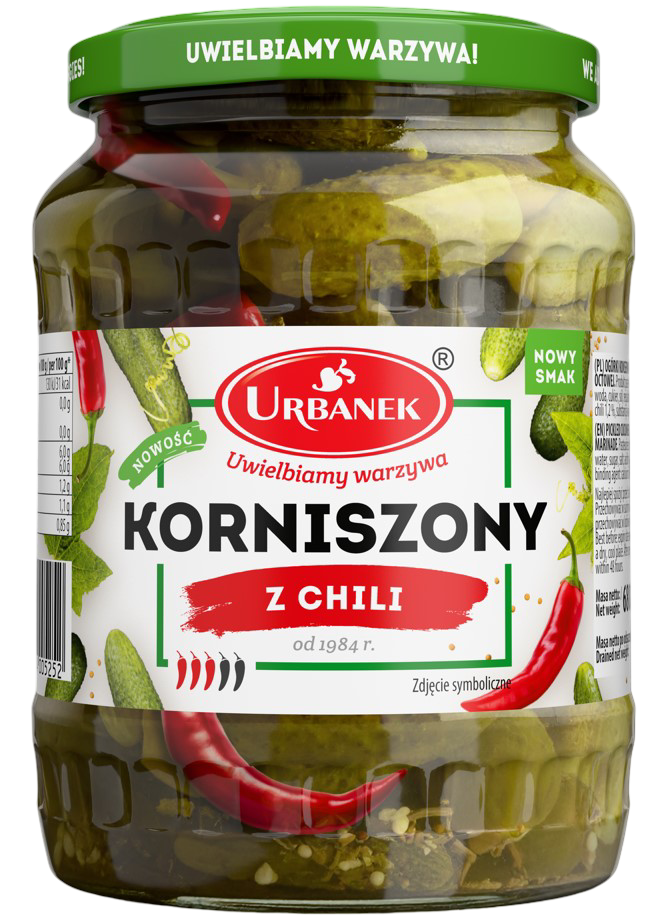 Korniszony delikatesowe/chili Urbanek 670/370g mix widok 1