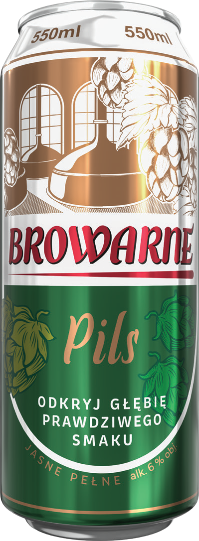 Piwo Browarne pils 0,55l 6% puszka widok 1
