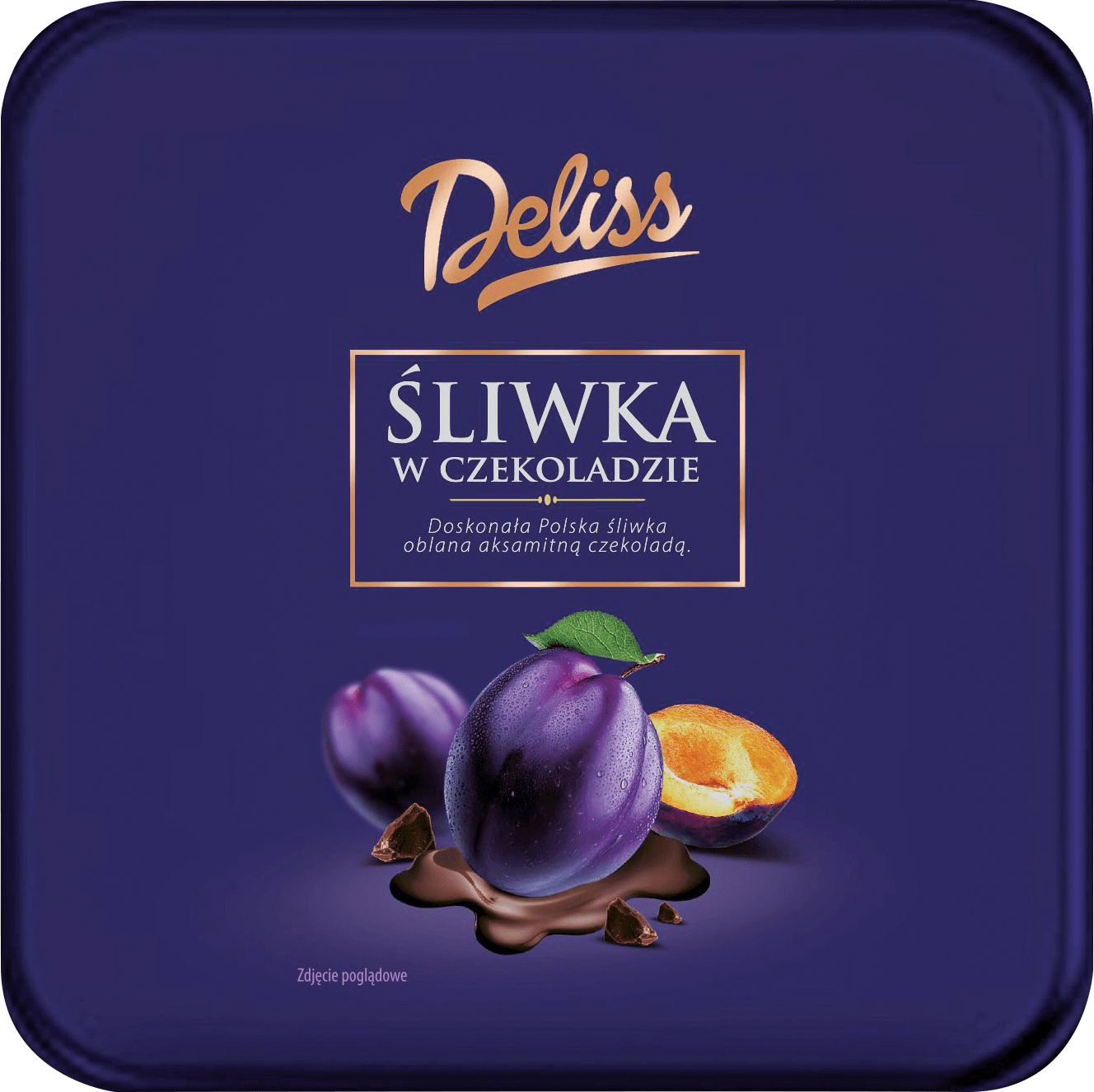 Bombonierka śliwka w czekoladzie Deliss 400g widok główny 