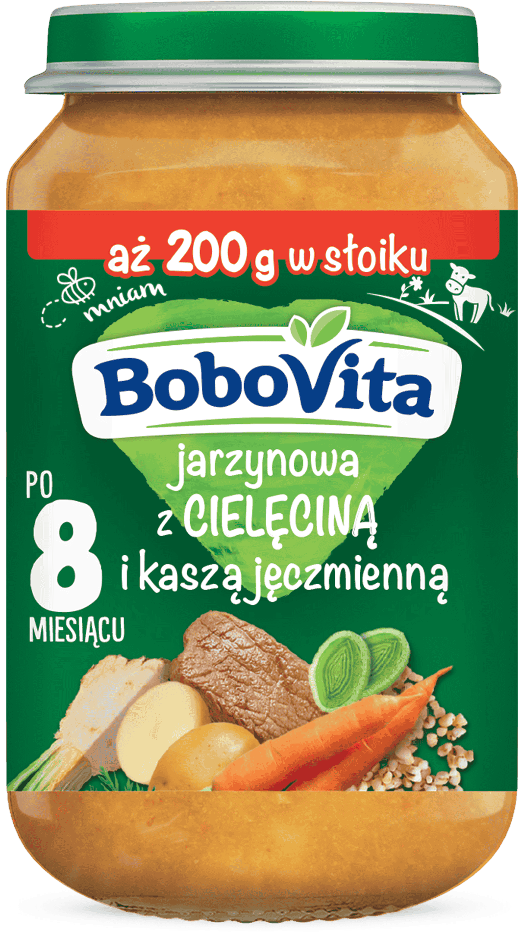 Danie jarzynowa z ciel i kaszą jęcz Bobovita 200g widok 1