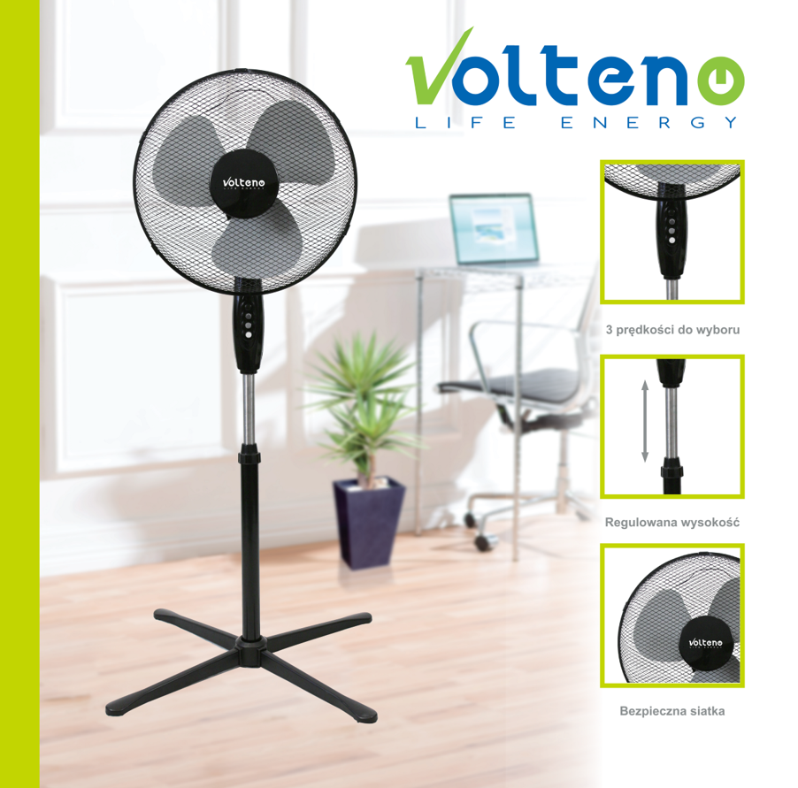 Wentylator podłogowy Volteno śr. 40cm 40W mix widok 1