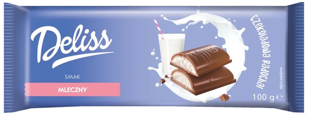 Czekolada mleczna z nadz. mlecznym Deliss 100g widok główny