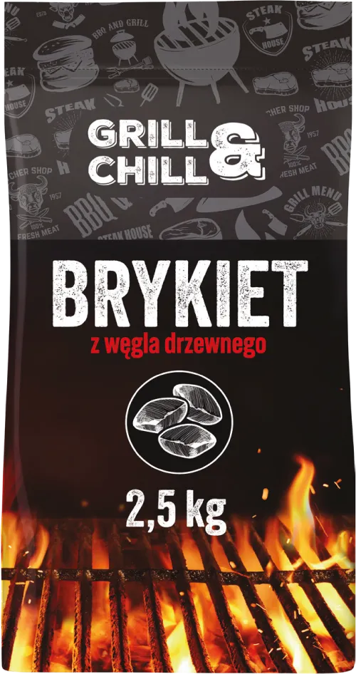 Brykiet z węgla drzewnego Grill&Chill 2,5kg widok 1