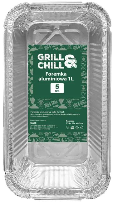 Foremki aluminiowe do pieczenia Grill&Chill 5szt widok 1