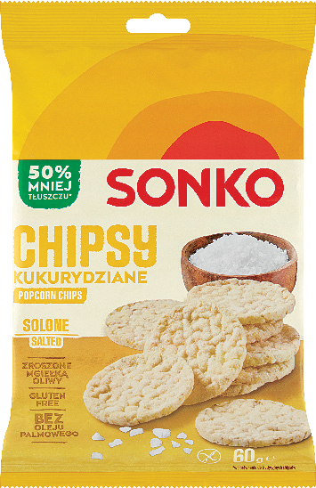 Chipsy kukurydz. sol./ziel. cebulka Sonko 60g mix widok główny