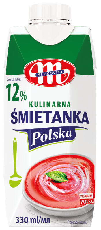 Śmietanka UHT 12% kulinarna Polska Mlekovita 330ml widok główny