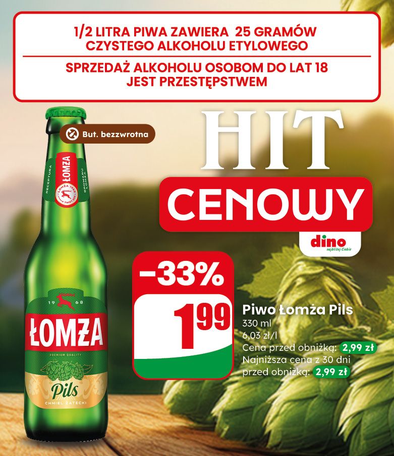 Hit Cenowy Łomża Pils - Teraz taniej w DINO!