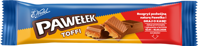 Baton Pawełek z nadzieniem toffi 45g widok główny 