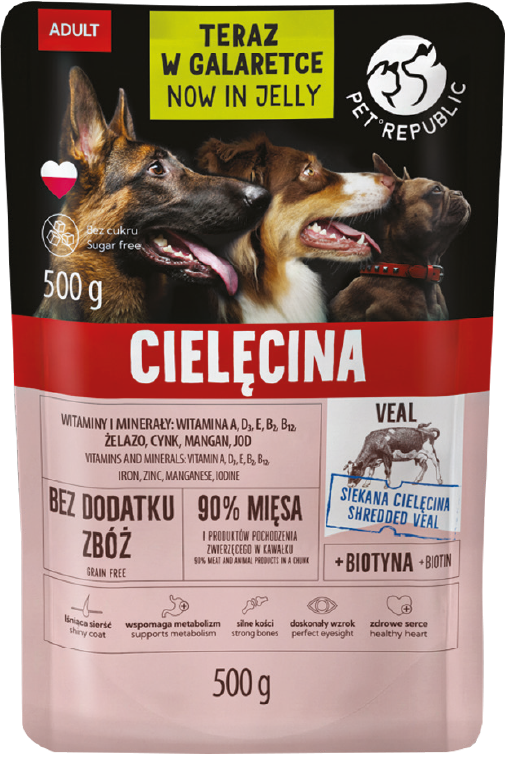 Karma dla psa mokra z cielęciną Pet Republic 500g widok 1