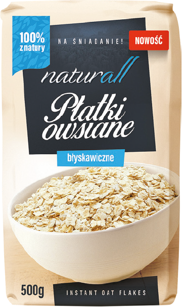 Płatki owsiane błyskawiczne Naturall 500g widok główny
