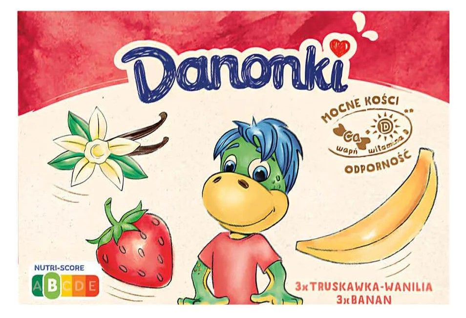 Serek truskawka/wanilia/banan Danonki Mega 6x90g widok 1