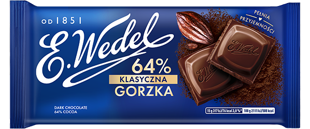 Czekolada gorzka 64% Wedel 90g widok 1