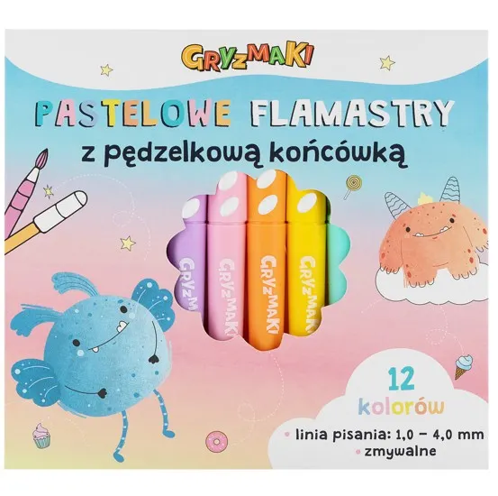 Flamastry Pastelowe Gryzmaki 12kol Sz25 widok 1