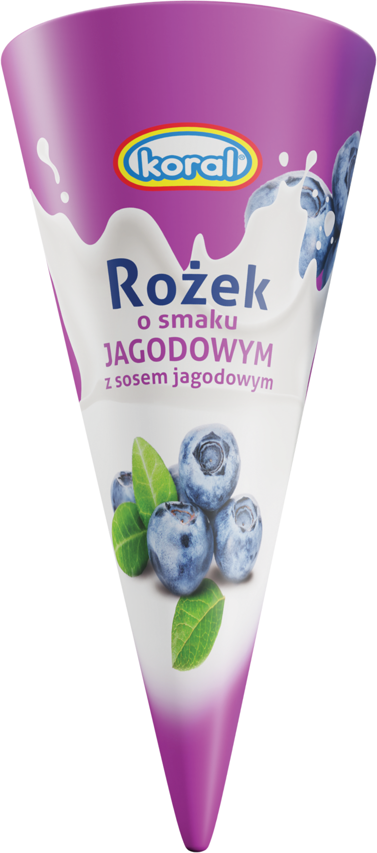 Lody rożek jagodowy Koral 180ml widok główny
