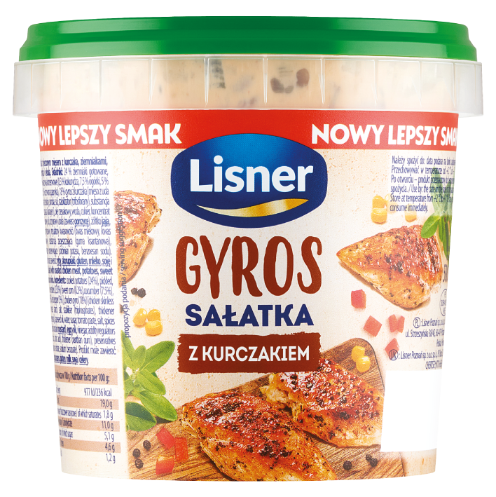 Sałatka gyros / z kurkami Lisner 500g mix widok główny 