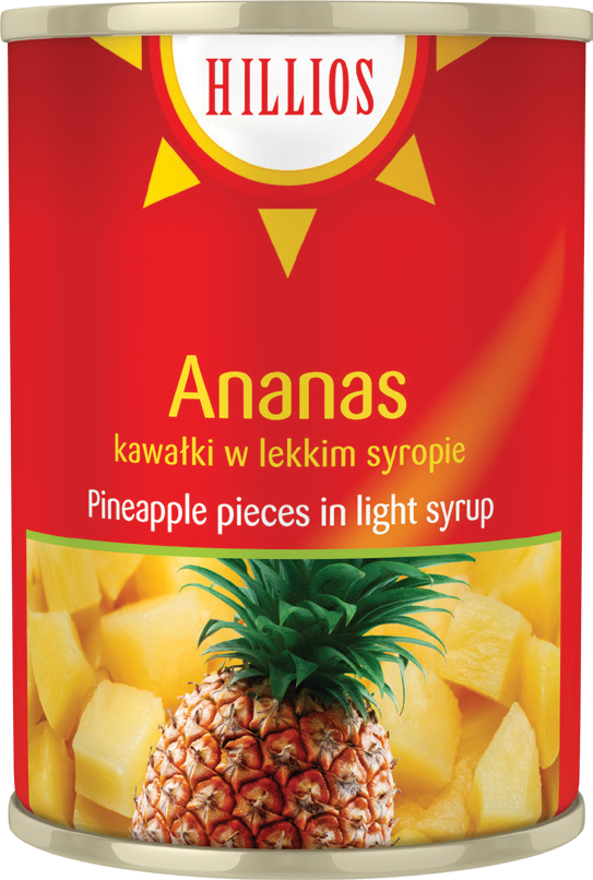 Ananasy plastry w syropie Hillios 565/340g widok 2