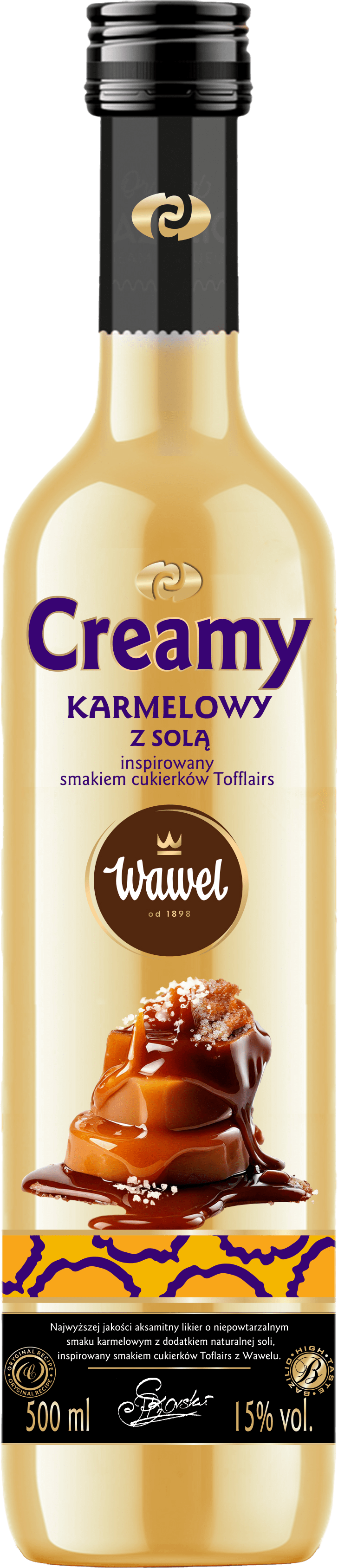 Likier karmelowy z solą Creamy Wawel 0,5l 15% widok główny 