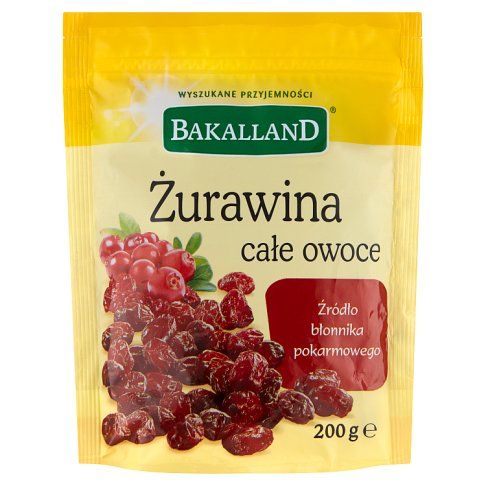 Żurawina całe owoce Bakalland 200g widok 1