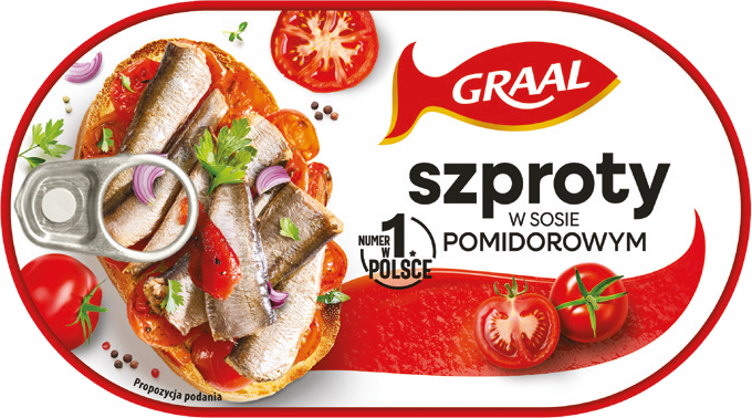 Szprot w sosie pomidorowym Dzika Ryba Graal 170g widok główny