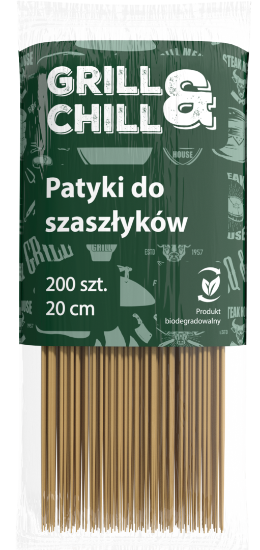 Patyczki do szaszłyków Grill&Chill 20cm 200szt widok 1