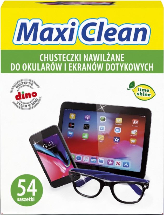 Chusteczki do czyszczenia okularów 54szt Maxiclean widok główny