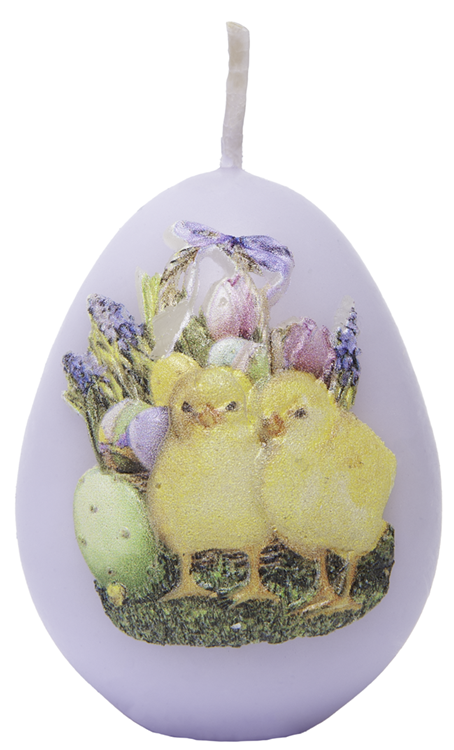 Świeca dekoracyjna mini jajko z aplikacją 60g WN24 widok 1