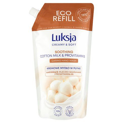 Mydło w płynie cotton Luksja 0,9l zapas widok 1